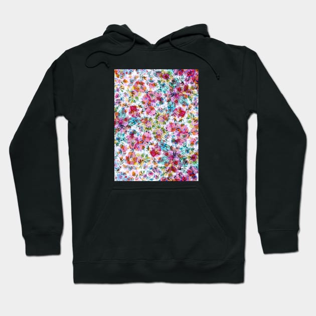 Rainbow Floral Pattern Hoodie by FloralPatterns